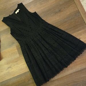 Loft Lace Sleeveless Fit And Flare Dress
